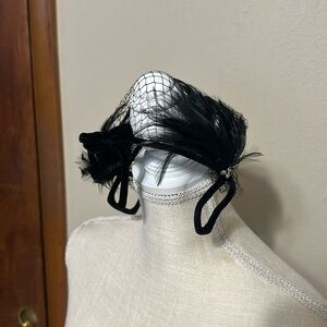Vintage Japanese Designer Urbi et Orbi Yokohama Black Velvet Bow Hat